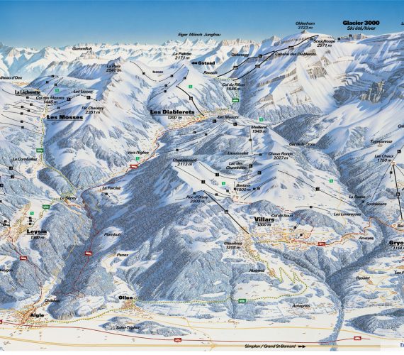 Villars – ein Skigebiet mit mehr als 225 km Skipisten zwischen 1’300 und 3’000 m Höhe.